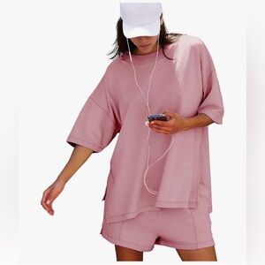 NWT 2PC CUTE PINK SHORTS SET-S